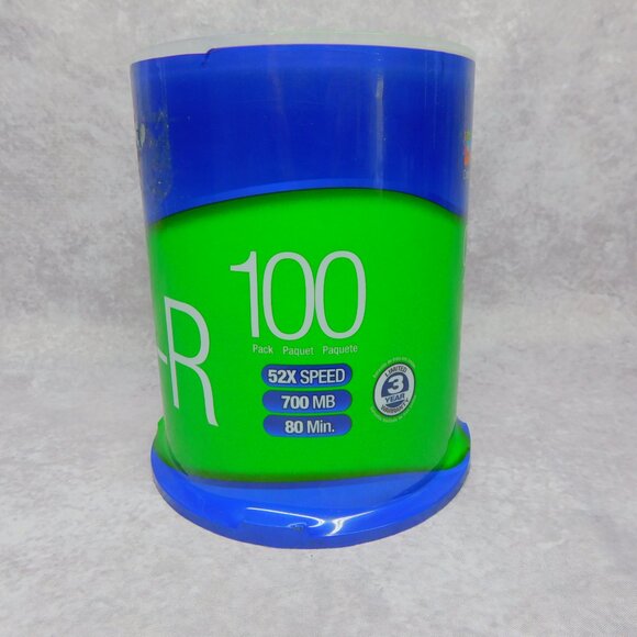 New Sealed NOS Color Research CD-R 52x 700MB 80 Minute 100 Pack Ships Safe Quick - Picture 3 of 4